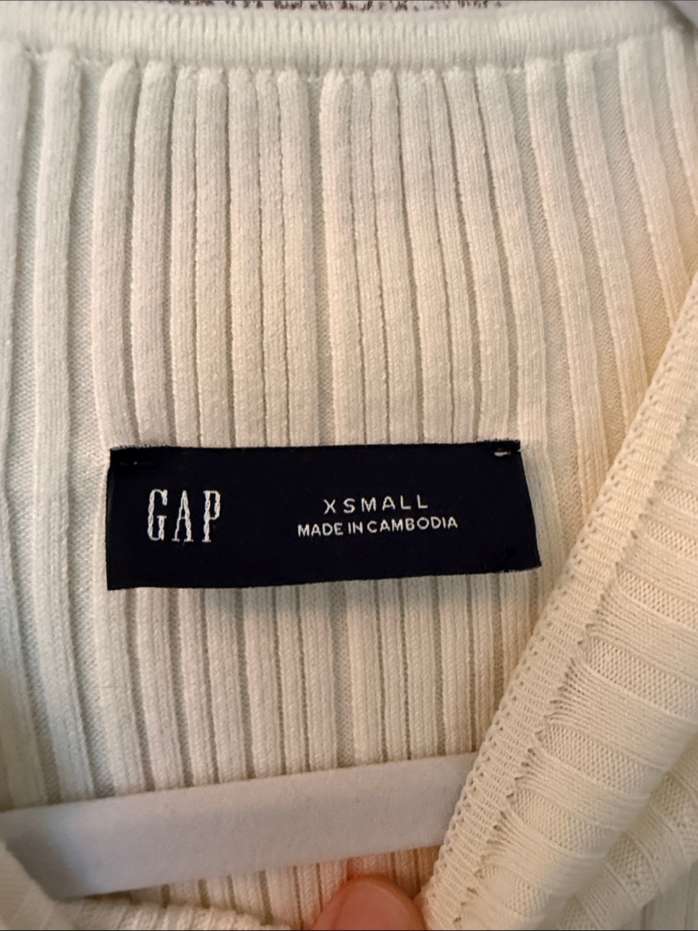 GAP Cream Ribbed Maxi Dress - Picture 2 of 2